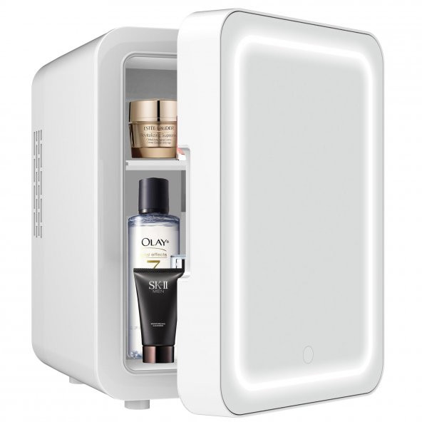 Mioji Mio 212 4L LED Işıklı Kozmetik Makyaj Krem Sıcak ve Soğuk Ayarlı Taşınabilir Fridge Mini Dolap - Beyaz - 6