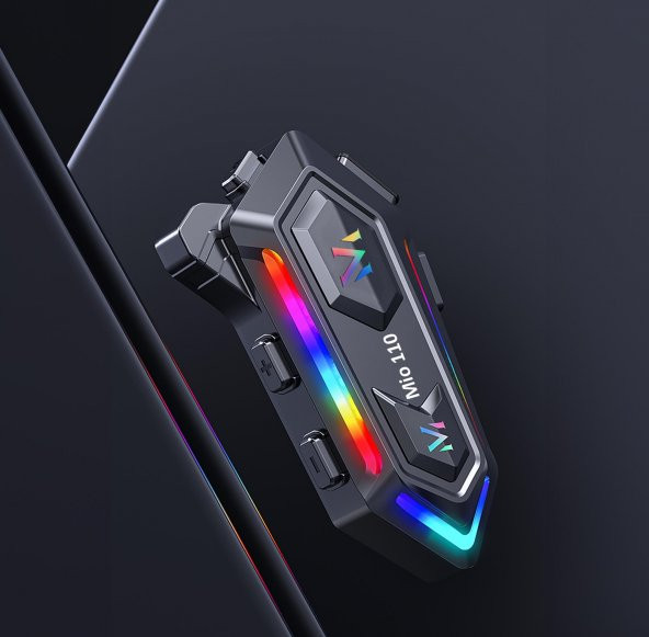Mioji Mio 110 RGB 1000mAh IPX6 Kask Intercom Motosiklet Bluetooth Kulaklık - 4