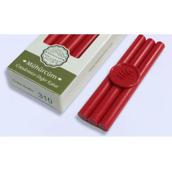 Mühür Mumu Çubuk 11mmx120mm 10 lu Paket Model: 310 AL BAYRAK KIRMIZI