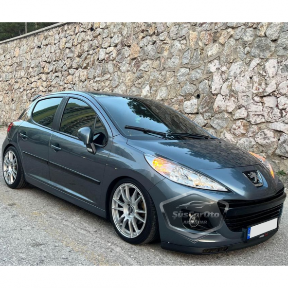 Peugeot 207 2006-2014 Uyumlu Üniversal Laguna Lip Esnek Ön Lip 2 Parça Tampon Altı Dil Karlık Ön Ek - 2