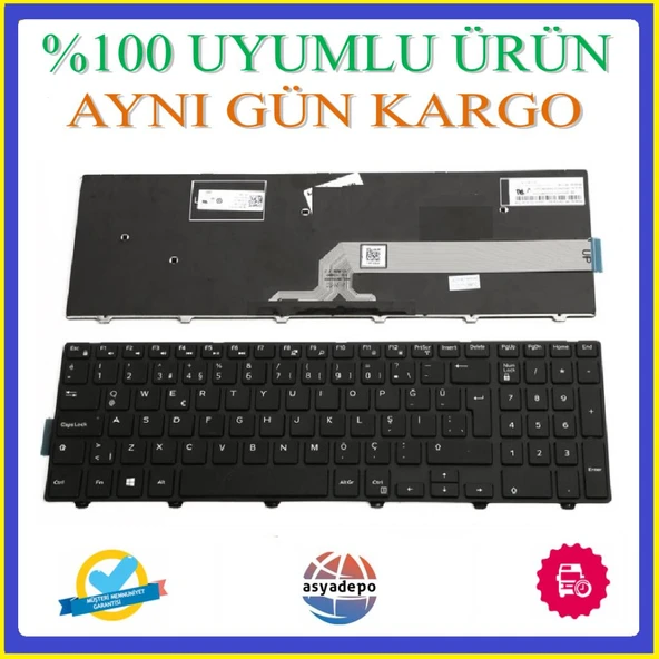 Dell Inspiron 15 3000 Klavye Tuş Takımı Siyah TR