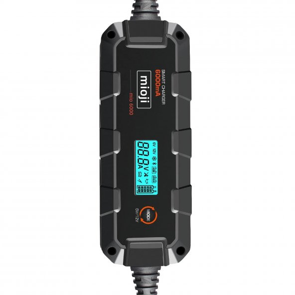 Mioji Mio 6000 6A 6V ve 12V Araba Şarj, Akü Bakım, Damlama Şarj Cihazı ve Motosiklet, ATV, Lityum ve Derin Döngülü Aküler için Kükürt Giderici Akıllı Akü Şarj Cihazı - 5
