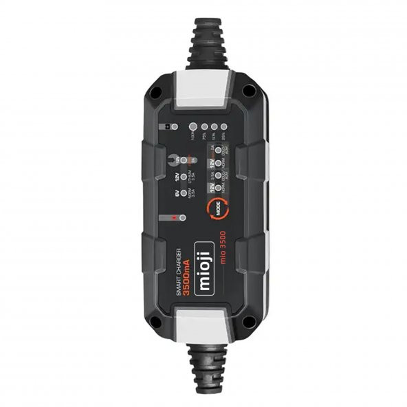 Mioji Mio 3500 3.5A 6V ve 12V Araba Şarj, Akü Bakım, Damlama Şarj Cihazı ve Motosiklet, ATV, Lityum ve Derin Döngülü Aküler için Kükürt Giderici Akıllı Akü Şarj Cihazı - 4