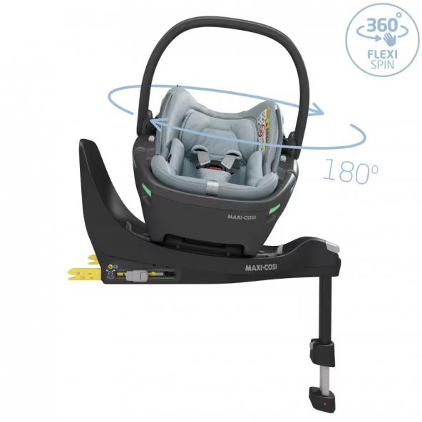 Maxi-Cosi Coral 360 Dönebilir Yatabilir İsofix Bazalı 2si Bir Arada Ana Kucağı ve Oto Koltuğu Essential Grey