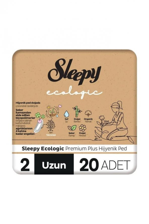 Sleepy Ecologic Premium Plus Hijyenik Uzun Ped 20 Adet