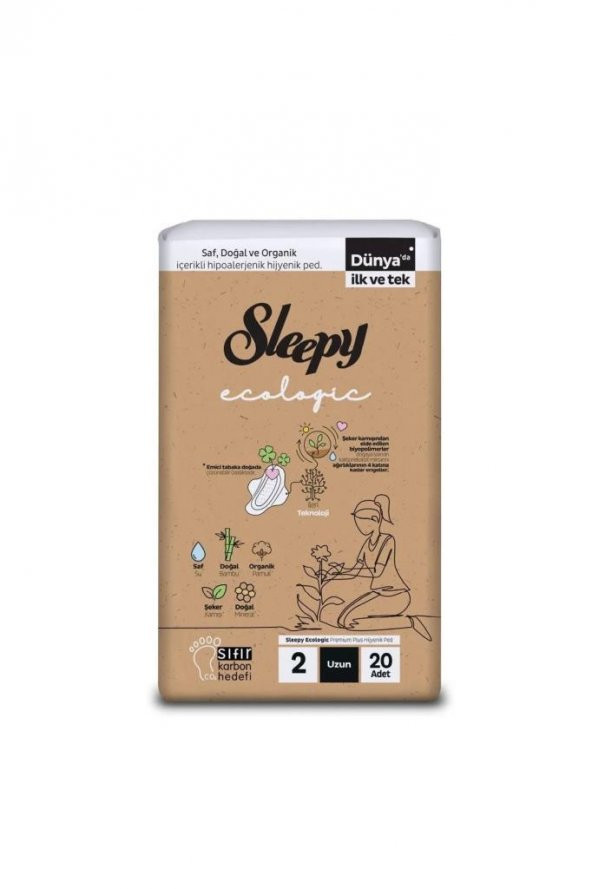 Sleepy Ecologic Premium Plus Hijyenik Uzun Ped 20 Adet - 2