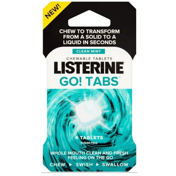 Listerine Go! Tabs Clean Mint Çiğneme Tableti 4lü