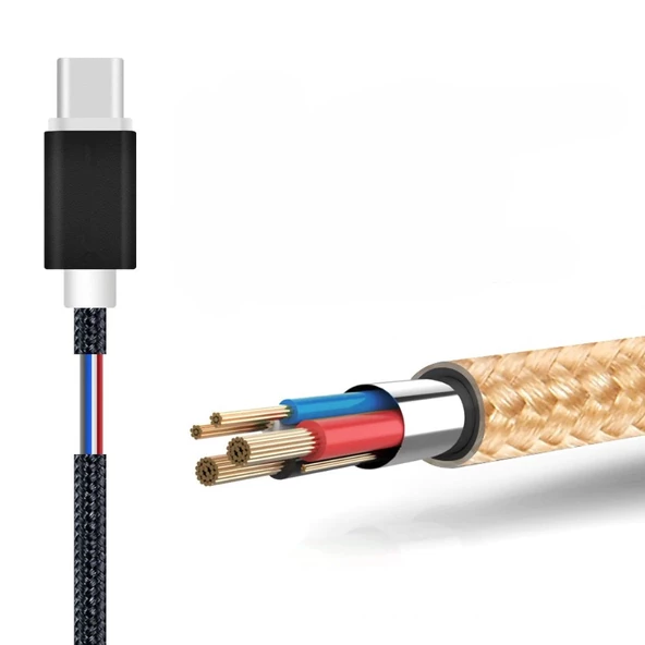 Tiger Micro USB 3.0A 1mt Örgü-Halat Hızlı Şarj USB Kablo TUC-A86 - 10