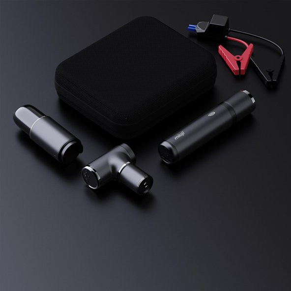 Mioji Mio 2 4in1 Akü Takviye Jump Starter Mini Şarjlı Süpürge Hava Pompası ve Led Fener 10400mAh Araba Kombo Kit - 8