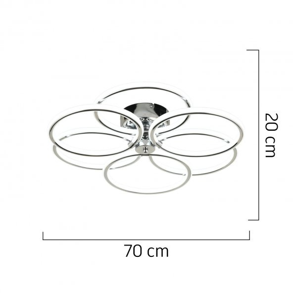 Apliqa Atina Krom Sarkıt 204 Watt Sarkıt Ledli Ofis Avizeleri Modern Mutfak Banyo Led Salon Sarkıt Avize - 3