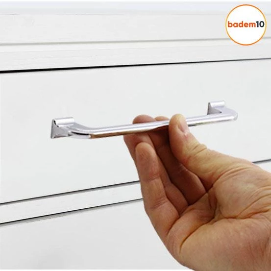 Alperen Düz Mobilya Mutfak Dolabı Çekmece Dolap Kulpu Kulbu Metal Kulpları Krom (160 MM-16.0 CM) - 6
