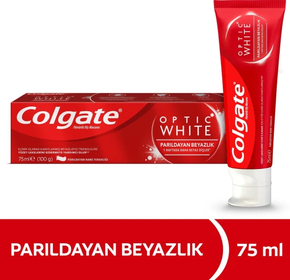 Colgate Optic White Parıldayan Beyazlık Beyazlatıcı Diş Macunu 4 X 75 ml