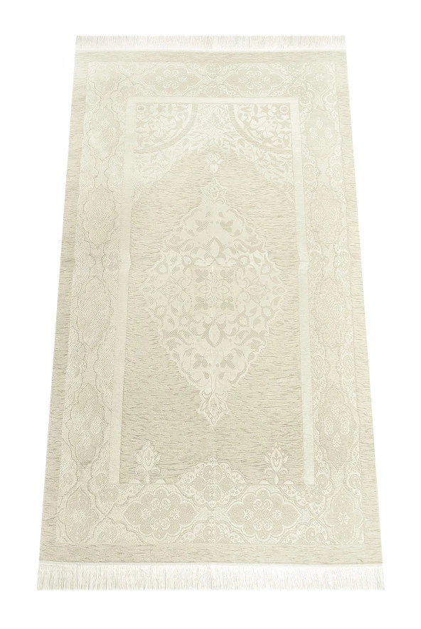 Özel Kutulu Gelin Bohçasına Uygun Hediyelik Çeyizlik Seccade Seti Beyaz - Resim 6