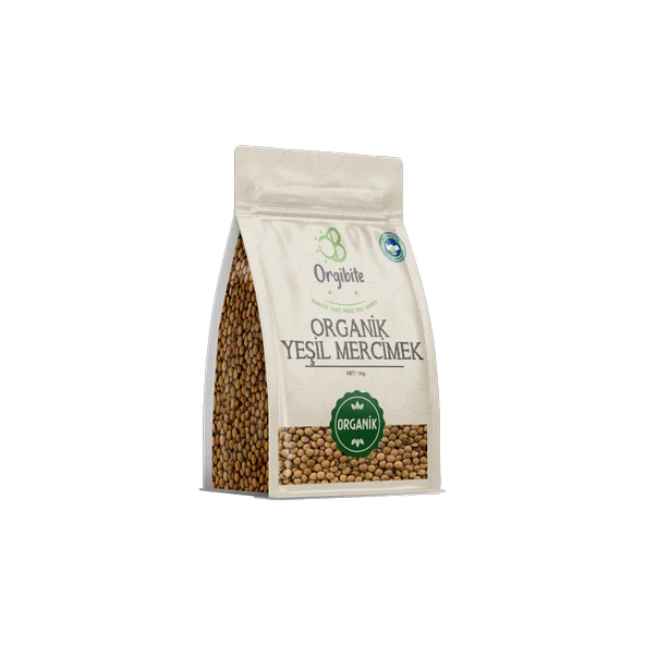 Orgibite Organik Yeşil Mercimek 1 Kg Paket