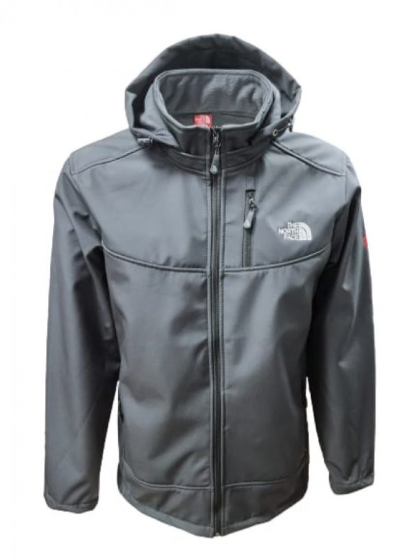 The North Face T01463 Erkek Büyük Beden Softshell Kapüşonlu Mont  - T01463 - Antrasit