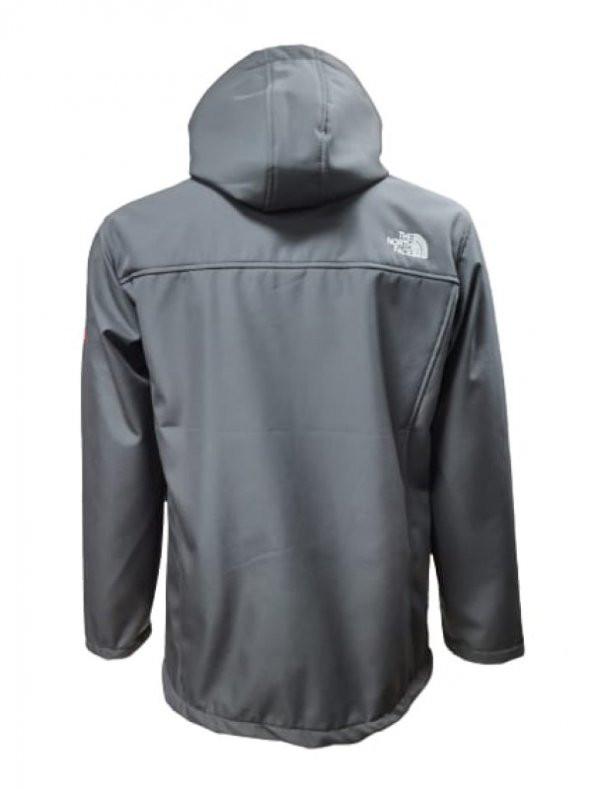 The North Face T01463 Erkek Büyük Beden Softshell Kapüşonlu Mont  - T01463 - Antrasit - 3