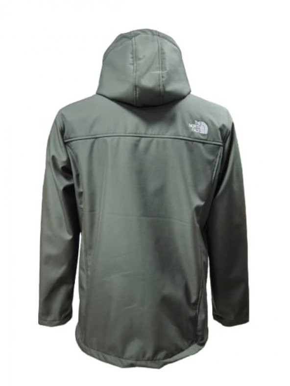 The North Face T01463 Erkek Büyük Beden Softshell Kapüşonlu Mont  - T01463 - Haki - 3
