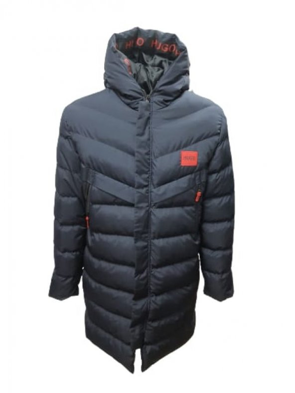 Hugo Boss H213983 Erkek Kapüşonlu Spor Şişme Kaban - H213983 - Lacivert - ST01345-Lacivert-XL