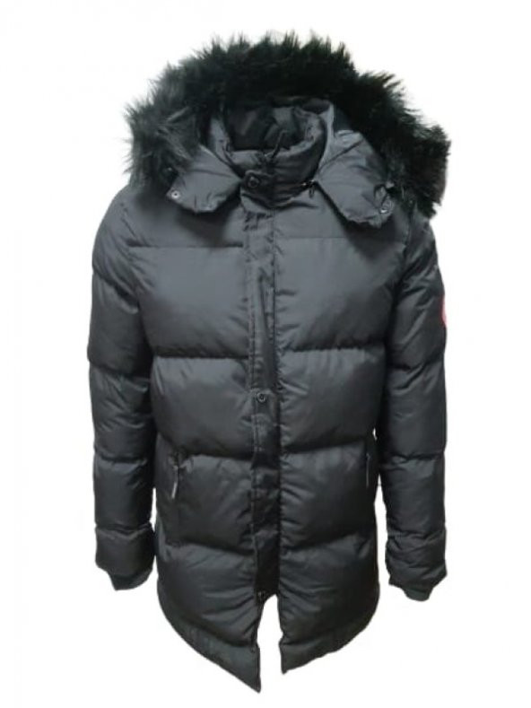 Canadagoose C01351 Erkek Kapüşonlu Kürklü Spor Şişme Kaban - C01351 - Siyah - ST01351-Siyah-S