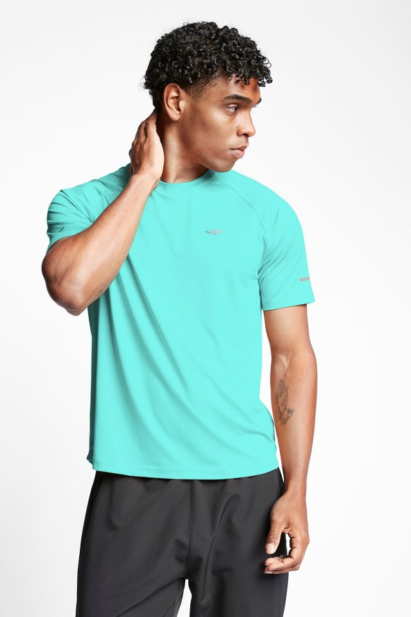 Lescon 23B-1012 Erkek Koşu Kısa Kol T-shirt - Turkuaz - ST00094-Turkuaz-L