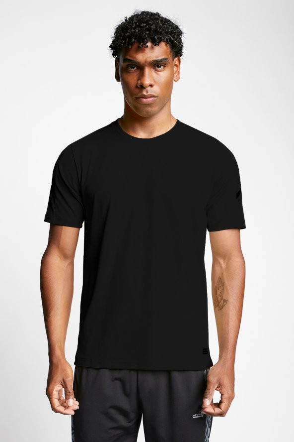 Lescon 23B-1036 Erkek Futbol Kısa Kol T-shirt - Siyah - ST00266-Siyah-L