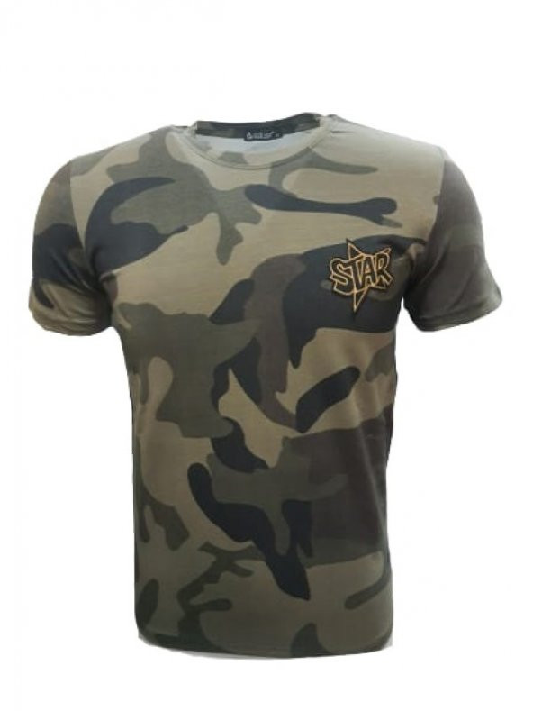 Adrian Erkek Kamuflaj Renkli T-shirt A00134 - Haki