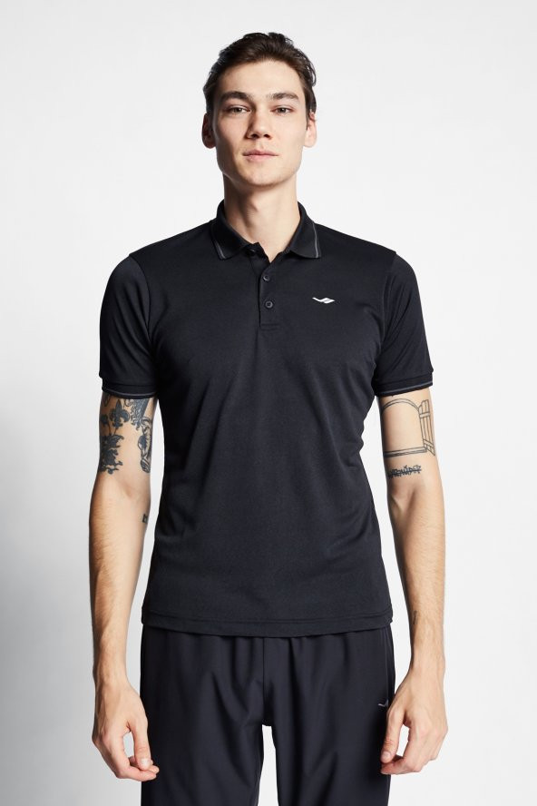 Lescon Erkek 23S-1299-23B Kısa Kol Polo Yaka T-Shirt - Siyah