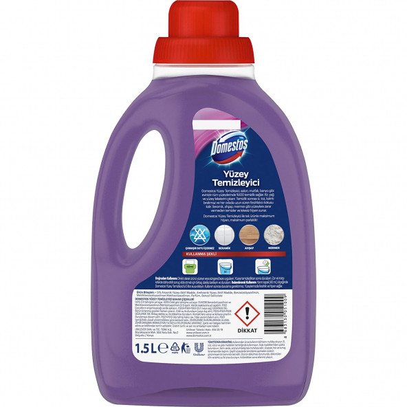 Domestos Yüzey Temizleyici Bahar Çiçekleri Maksimum Hijyen Tüm Yüzeyler İçin 1500 ML - 3