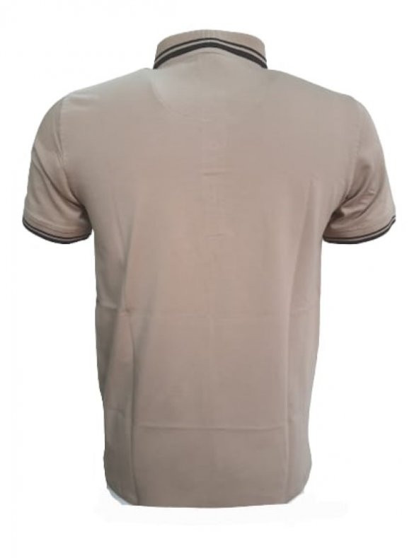 Rey Polo Erkek Basic Polo Yaka Kısa Kol T-shirt R01201 - Bej - L - 2
