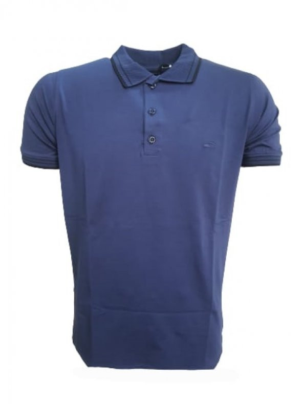 Rey Polo Erkek Basic Polo Yaka Kısa Kol T-shirt 979 - Mavi - XL