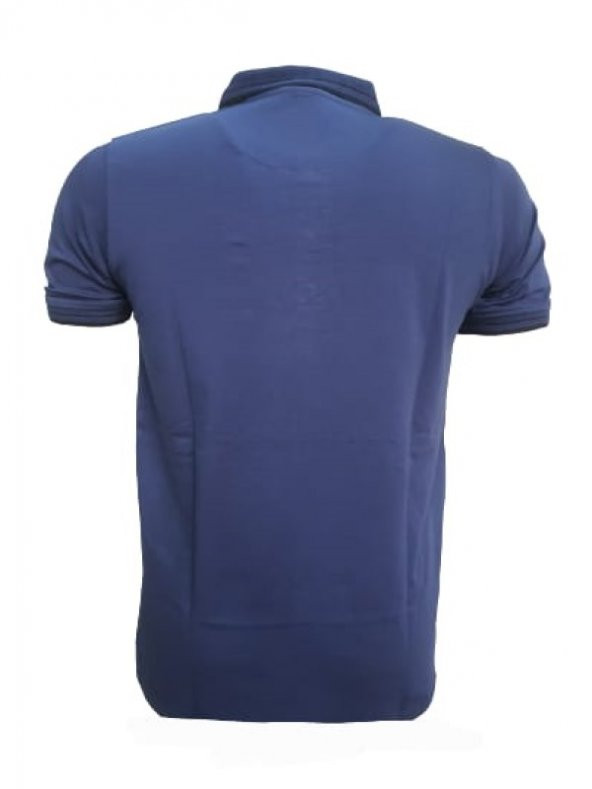 Rey Polo Erkek Basic Polo Yaka Kısa Kol T-shirt 979 - Mavi - XL - 2