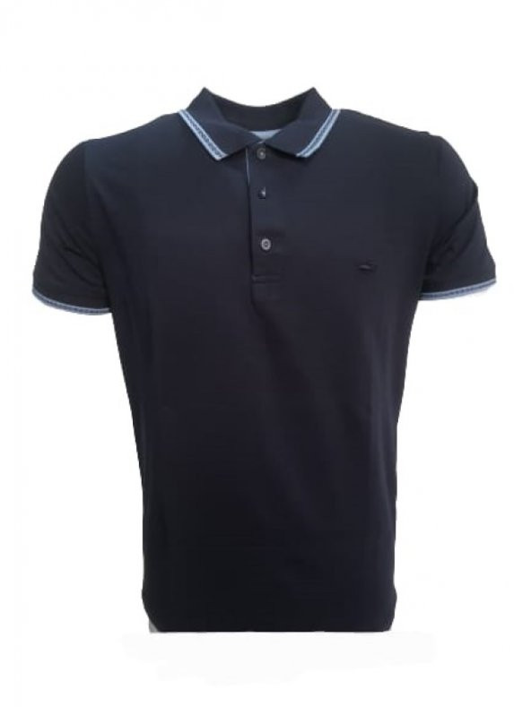 Rey Polo Erkek Basic Polo Yaka Kısa Kol T-shirt 979 - Lacivert - M