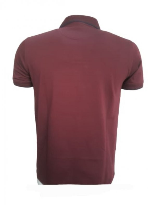 Rey Polo Erkek Basic Polo Yaka Kısa Kol T-shirt 979 - Bordo - M - 2