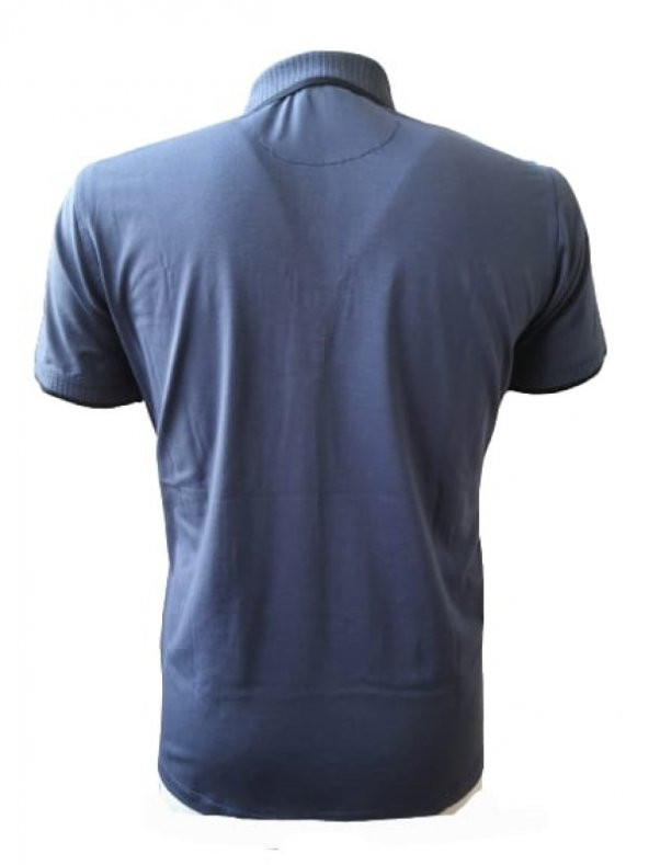 Rey Polo Erkek Basic Polo Yaka Kısa Kol T-shirt 430 - Mavi - M