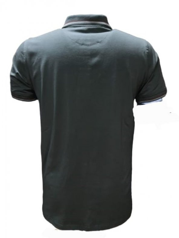 Rey Polo Erkek Basic Polo Yaka Kısa Kol T-shirt 463 - Yeşil - M
