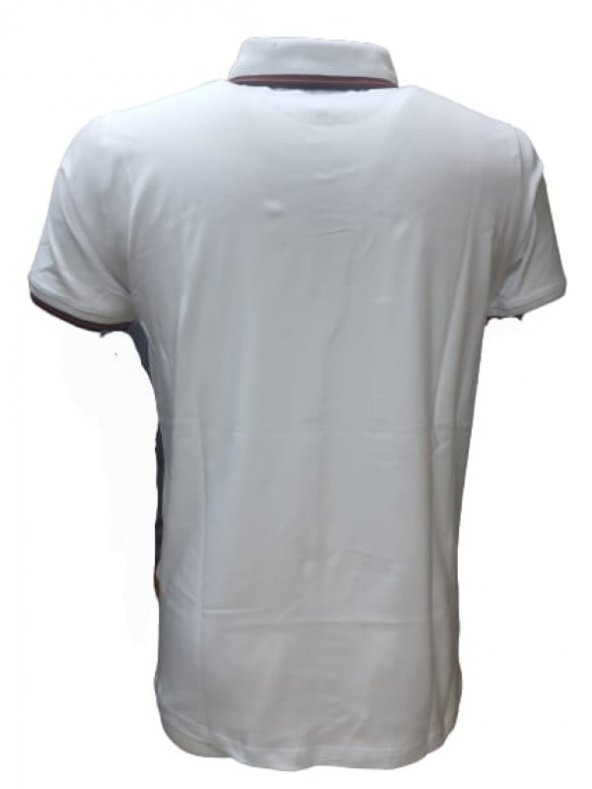 Rey Polo Erkek Basic Polo Yaka Kısa Kol T-shirt 463 - Beyaz - XL