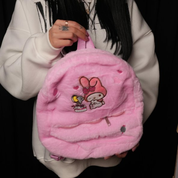 Sanrio Kawai Karrakterleri Hello Kitty -Melody -Kuromi Peluş Sırt Çantası - 3