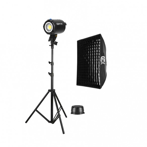 GDX HD-60W Led Video Işığı Full Set (60x90 Softbox + 260cm Işık Ayağı)