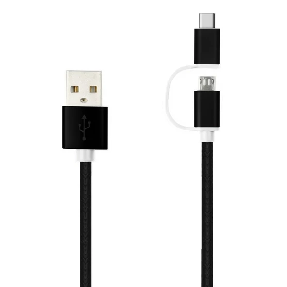 LinkTech K556 2in1 Micro USB + Type-C 1.2mt Şarj ve Data Kablosu - 3