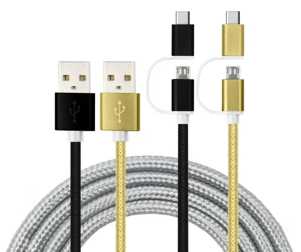 LinkTech K556 2in1 Micro USB + Type-C 1.2mt Şarj ve Data Kablosu