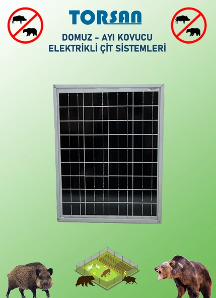 TORSAN GÜNEŞ PANELLİ PRO 1500 Elektrikli Çit Sistemi ( Domuz - Ayı Kovucu ) 1500MT - 3