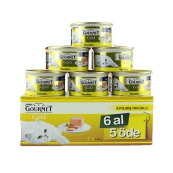 Gourmet Gold Kiyilmiş Tavuklu Konserve Kedi Mamasi 85 Gr (6 Al 5 Öde)