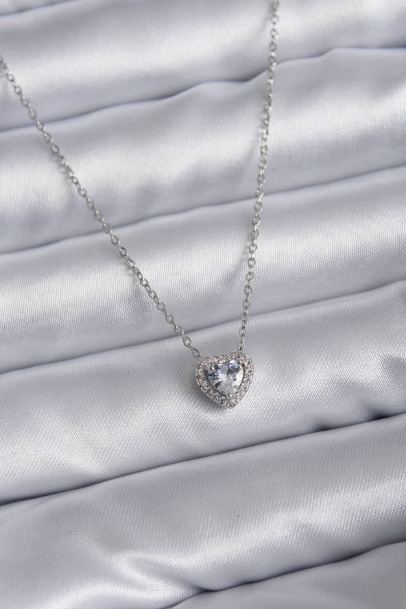 316L Çelik Zincir Zirkon Taşlı Charm Kadın Kolye ürün görseli