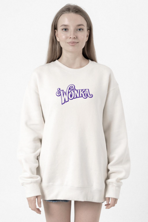 Willy Wonka Logo Beyaz Kadın 2ip Sweatshirt