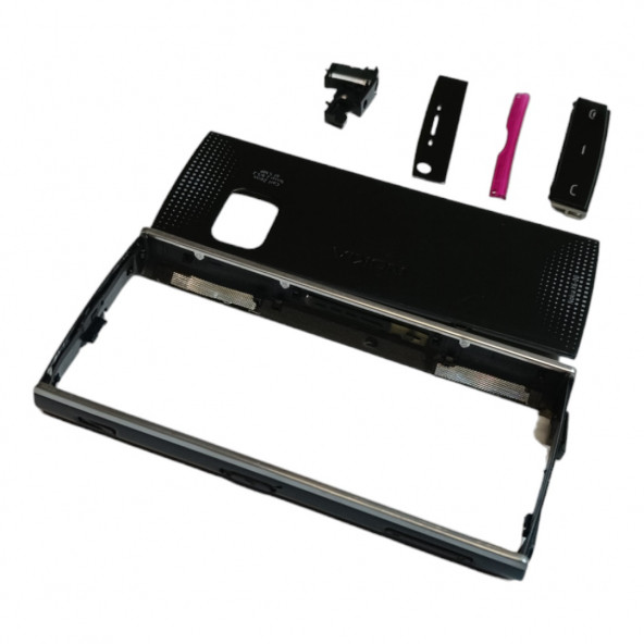 Nokia X6 Kapak Nokia X6-00 uyumlu Siyah ön Kapak Arka Kapak Tuş Takımı - 2