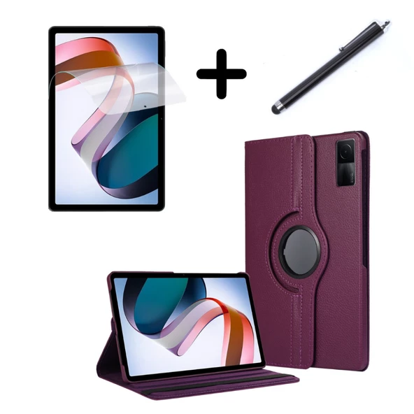 MobaxAksesuar Xiaomi Redmi Pad SE 11inç Kılıf Dönen Tablet Kilifi Ekran Koruyucu+Kalem - 6