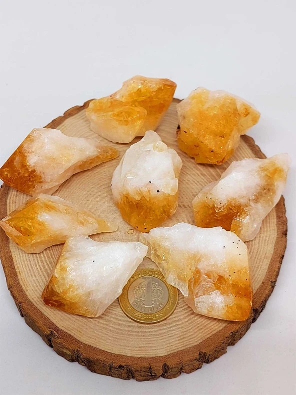 Sitrin Taşı Doğal Ham Kütle Parça Piramit Uçlu - 2