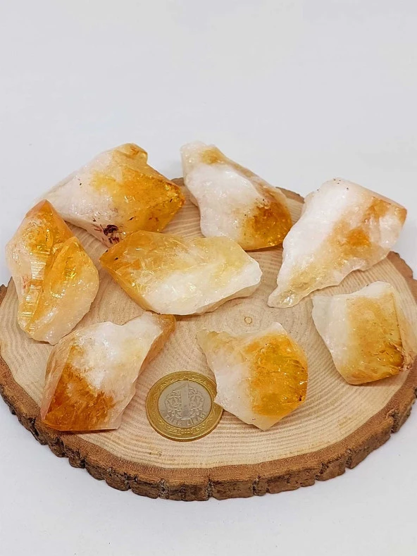 Sitrin Taşı Doğal Ham Kütle Parça Piramit Uçlu - 7