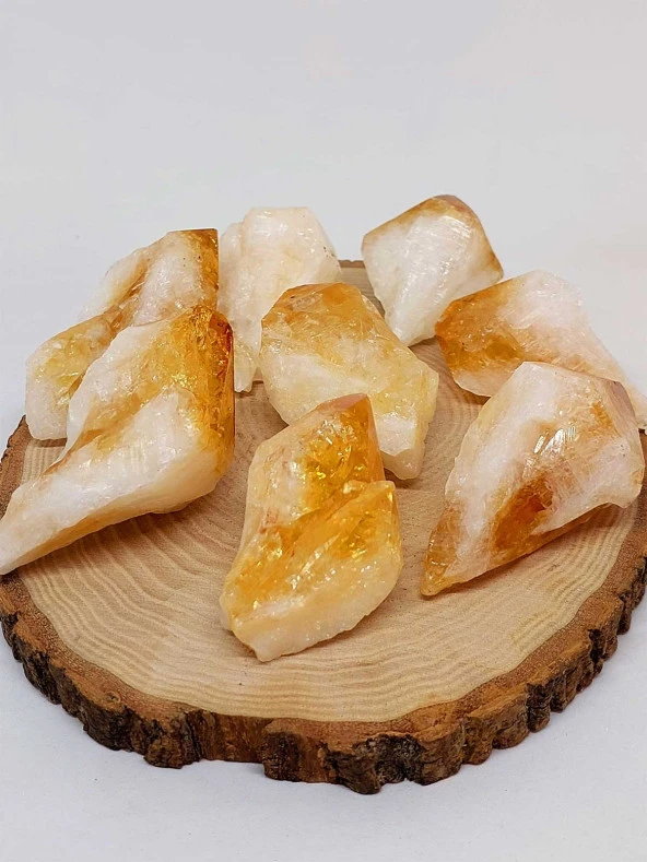 Sitrin Taşı Doğal Ham Kütle Parça Piramit Uçlu - 4