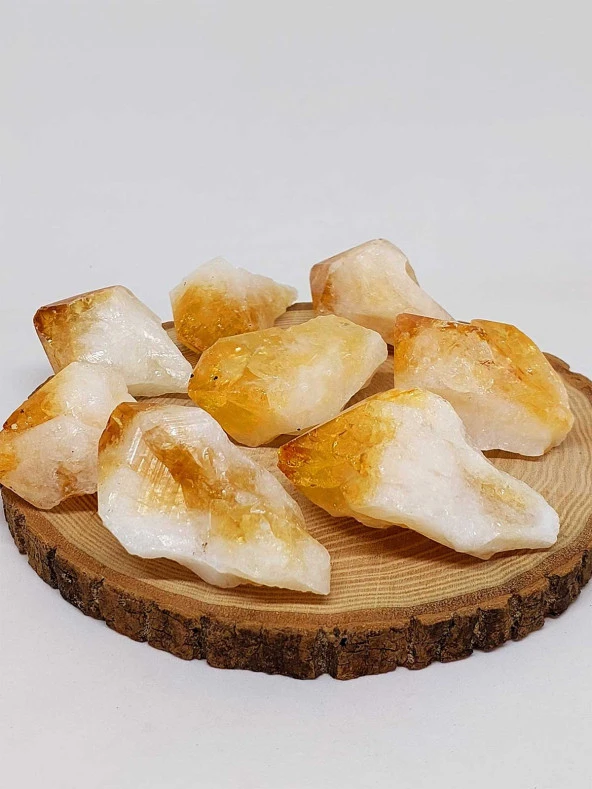 Sitrin Taşı Doğal Ham Kütle Parça Piramit Uçlu - 6